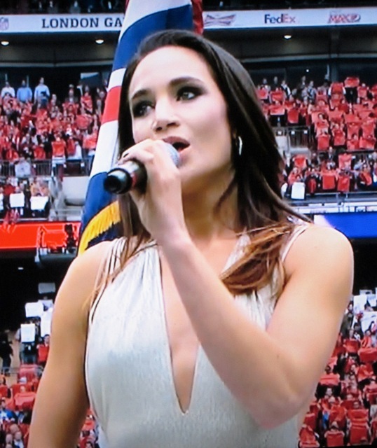 Laura Wright at Wembley Stadium, October 26, 2014